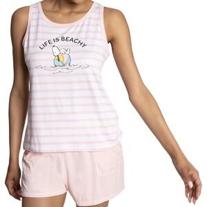 Peanuts Pink Striped Women's snoopy Sleepwear Set